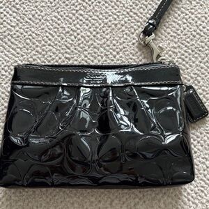 Coach Black Patent Leather Wristlet